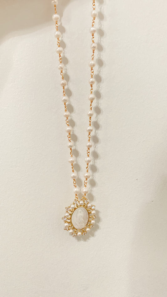 Our Lady Of Guadalupe Necklace - Pearl