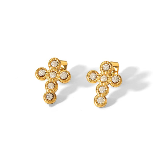 CZ Cross Studs