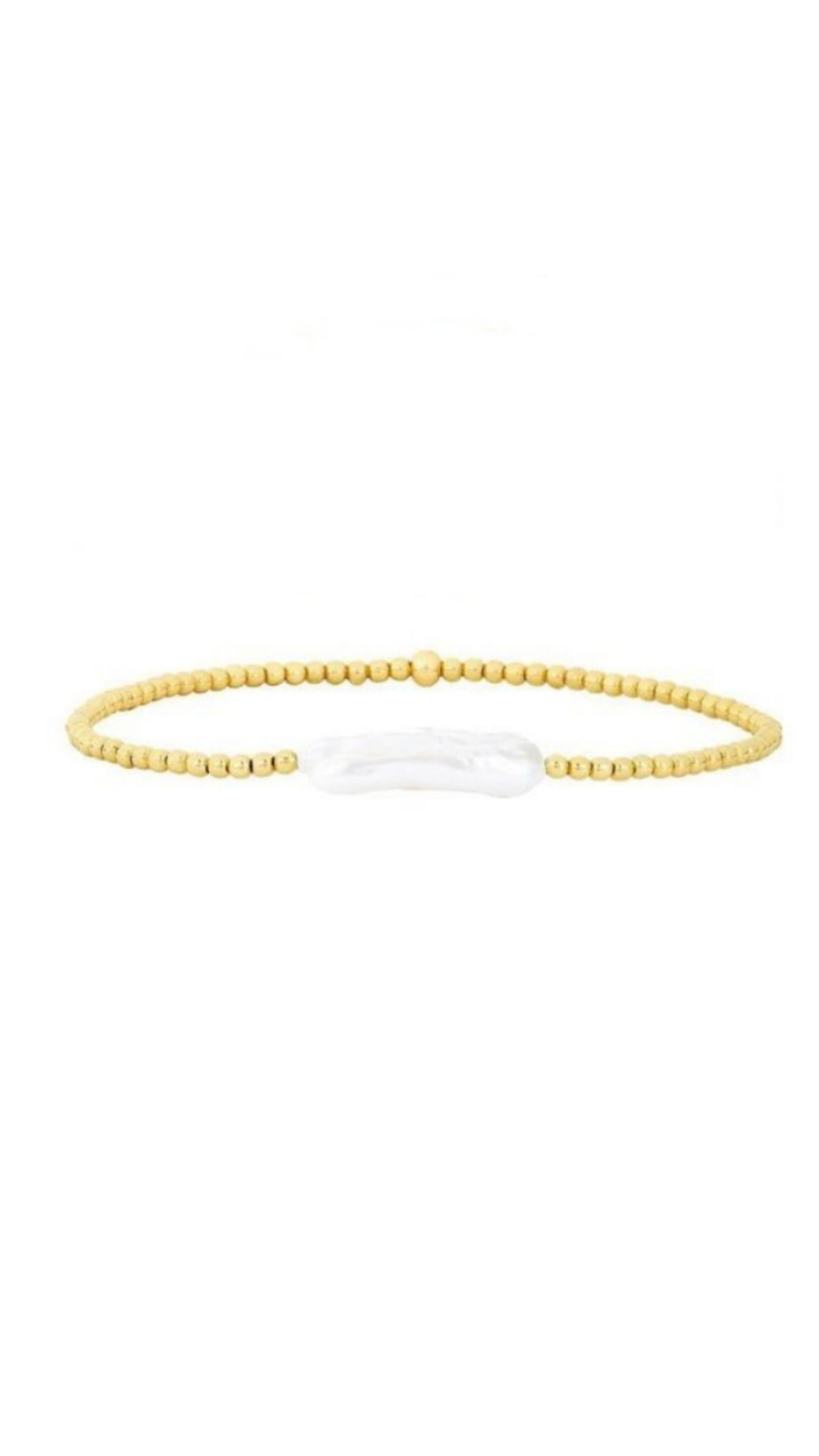 Single Pearl Bar 2.5mm Beaded Bracelet